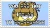 'You Are Not Immune to Propaganda' Garfield stamp